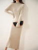 Women Dresses Plus-Longer Soft Warm Knitting-Dress 100% Pure Merino Wool Knitwears Ladies Winter 2022 5Colors Pullovers
