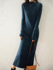 Women Dresses Plus-Longer Soft Warm Knitting-Dress 100% Pure Merino Wool Knitwears Ladies Winter 2022 5Colors Pullovers