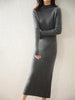 Women Dresses Plus-Longer Soft Warm Knitting-Dress 100% Pure Merino Wool Knitwears Ladies Winter 2022 5Colors Pullovers