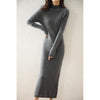Women Dresses Plus-Longer Soft Warm Knitting-Dress 100% Pure Merino Wool Knitwears Ladies Winter 2022 5Colors Pullovers