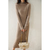 Women Dresses Plus-Longer Soft Warm Knitting-Dress 100% Pure Merino Wool Knitwears Ladies Winter 2022 5Colors Pullovers