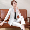 Women Elegant Beading Blazer Long Sleeve Single Button Slim Bleaded Coat Formal Office Work Jacket White Business Outerwear