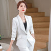 Women Elegant Beading Blazer Long Sleeve Single Button Slim Bleaded Coat Formal Office Work Jacket White Business Outerwear