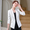 Women Elegant Beading Blazer Long Sleeve Single Button Slim Bleaded Coat Formal Office Work Jacket White Business Outerwear