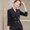 Women Elegant High End Jacket Long Sleeve Blazer Work Wear Keep Slim Office Lady Formal Coat Outwear Double Breasted