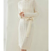 Women Elegant O Neck Sweater Autumn Winter Knit Dress Long Sleeve Jumper Sashes Oversize Dresses Loose Robe Pull Vestidos