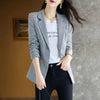 Women Elegant Plaid Blazer Long Sleeve Single Button Slim Houndstooth Coat Formal Office Work Jacket Outerwear Shiny Chic Tops