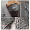 Women Elegant Plaid Blazer Long Sleeve Single Button Slim Houndstooth Coat Formal Office Work Jacket Outerwear Shiny Chic Tops