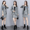 Women Embroidery Blazer Set Spring Autumn Elegant Office Lady Single Button Suit Jacket Short Wrap Skirts 2 Piece Set