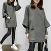 Women Fake Two Pieces Sweatershirt Winter Autumn Thick Tops Loose Pullover Plus Size TS95