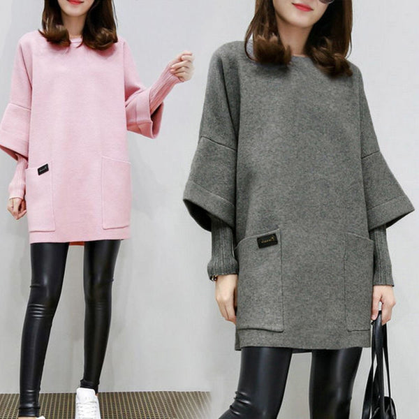 Women Fake Two Pieces Sweatershirt Winter Autumn Thick Tops Loose Pullover Plus Size TS95