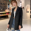 Women Fall Blazers Warm Long Coat Plus Size Female Slim Fits Lapel Elegant Overcoat Autumn Spring Office Outerwear Manteau Femme