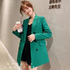 Women Fall Blazers Warm Long Coat Plus Size Female Slim Fits Lapel Elegant Overcoat Autumn Spring Office Outerwear Manteau Femme