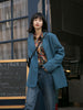 Women Blue Blazer Long Sleeves Single Breasted Elegant Office Lady Suit Casual Woman Blazer Suit Veste Femme