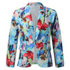 Women Casual Multicolor Printed Suit And Long Trousers Temperament Lapel Pant Suit Jackets