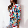 Women Casual Multicolor Printed Suit And Long Trousers Temperament Lapel Pant Suit Jackets