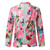 Women Casual Multicolor Printed Suit And Long Trousers Temperament Lapel Pant Suit Jackets