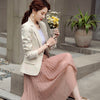 Women Casual Single Button Blazers Coat Vintage Slim Long Sleeve Female Outerwear S-4XL Chic Black Apricot Plaid Tops