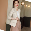 Women Casual Single Button Blazers Coat Vintage Slim Long Sleeve Female Outerwear S-4XL Chic Black Apricot Plaid Tops