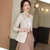 Women Casual Single Button Blazers Coat Vintage Slim Long Sleeve Female Outerwear S-4XL Chic Black Apricot Plaid Tops
