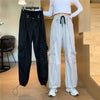 Women Harajuku Cargo Pants Black Detachable Strap Trousers Female Elastic Waist Streetwear Pants Plus Zise Casual Pants
