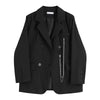 Women Office Wear Double-breasted Black Blazer Coat Vintage Long Sleeve Suit Jacket Pockets Female Outerwear Chic Tops