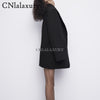 Women Office Wear Single Breasted Black Blazer Coat Vintage Long Sleeve Suit Jacket Pockets Female Outerwear Chic Tops