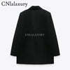 Women Office Wear Single Breasted Black Blazer Coat Vintage Long Sleeve Suit Jacket Pockets Female Outerwear Chic Tops