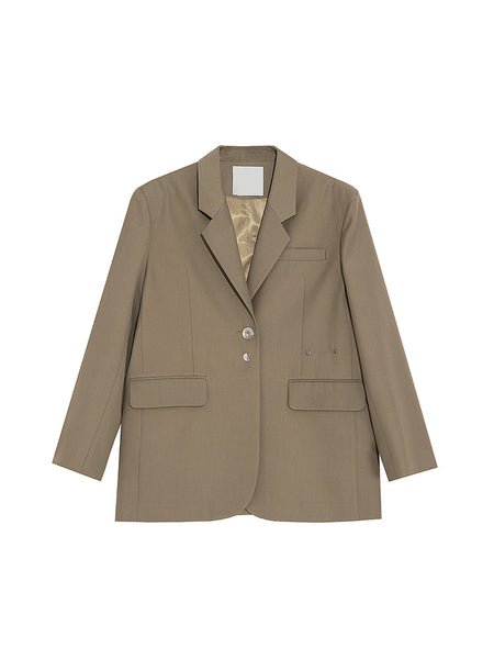 Women Office Wear Single Breasted Blazer Coat Vintage Long Sleeve Suit Jacket Pockets Female Outerwear Chic Tops