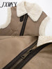 Women Patchwork Sleeveless Vest Waistcoat Loose Thicken Lapel Jacket Coat 2023 Autumn Chic Tops Commuter Outwear Street