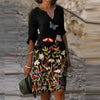 Women  Plus Size Floral Printed Half Sleeved Sexy V-Neck Knee-Length Dress Casual Daily Streetwear Summer Vocation Dress