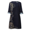 Women  Plus Size Floral Printed Half Sleeved Sexy V-Neck Knee-Length Dress Casual Daily Streetwear Summer Vocation Dress