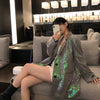 Women Shining Sequin Plaid Blazers Lapel Long Sleeves Lady Outwear Spring Autumn Casual Loose Single Breasted Big Pocket