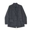 Women Tweed White Plaid With Bag Suit Oversized Blazer Lapel Notched Long Sleeve Loose Fit Jacket Autumn 2023 Female