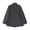 Women Tweed White Plaid With Bag Suit Oversized Blazer Lapel Notched Long Sleeve Loose Fit Jacket Autumn 2023 Female