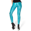 Women Fish scale printing stretch thin shiny mermaid printing Leggings pants
