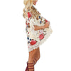 Women Floral Chiffon Blouses  Loose Shawl Kimono Cardigans Tops Boho Open Stitch Cardigan Shirts Beach Wear Blouse Summer