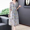Women Floral Mulberry Silk Butterfly Sleeve Midi Dress Summer Boho Light Beach Dress 2023 Bodycon Elegant Party Vestidos