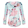 Women Floral Print Chiffon Blouse Autumn Long Sleeve Losse Shirt Female buttons Blouses Plus Size