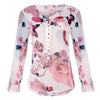 Women Floral Print Chiffon Blouse Autumn Long Sleeve Losse Shirt Female buttons Blouses Plus Size