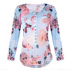 Women Floral Print Chiffon Blouse Autumn Long Sleeve Losse Shirt Female buttons Blouses Plus Size
