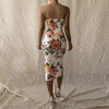Women Floral Print Midi Dress 2022 Summer Spaghetti Strap Sexy Sleeveless Bodycon Pencil Dress Evening Party Elegant Dresses