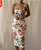Women Floral Print Midi Dress 2022 Summer Spaghetti Strap Sexy Sleeveless Bodycon Pencil Dress Evening Party Elegant Dresses