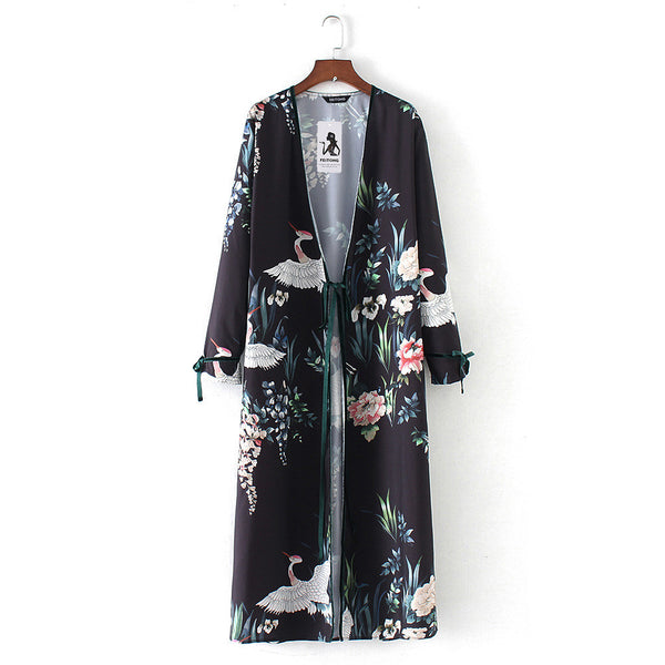 Women Floral Print Summer Tops 2022 Plus Size Long Sleeve Loose Long Shirt Kimono Cardigan Casual Chiffon Blouse Women blusa