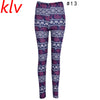 Women Floral Printing Elastic Leggings Stretch Pencil Pants Winter Autumn