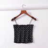 Women Frill Trim Ribbed Cami Top