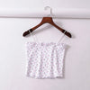 Women Frill Trim Ribbed Cami Top