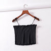 Women Frill Trim Ribbed Cami Top