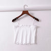 Women Frill Trim Ribbed Cami Top