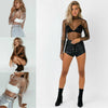 Women Girls Mesh Sheer Crop Tops Long Sleeve Transparent Shirt Blouses Tee Tops Sequined Shinny Turtleneck Shirt Clubwear New